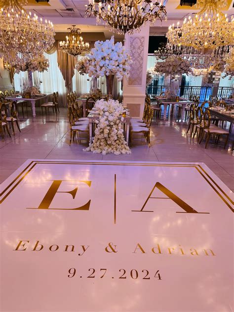 Gold Initial , Monogram, Wedding, Floor Wrap Full Print Custom Wrap ...