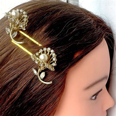 Vintage 1930s Mother Of Pearl Leaf Bridal Wedding Hair Pins - Vintage ...