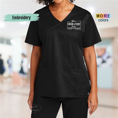 Embroidered Scrub V Neck Hospital Scrub V Neck Personalized - Etsy