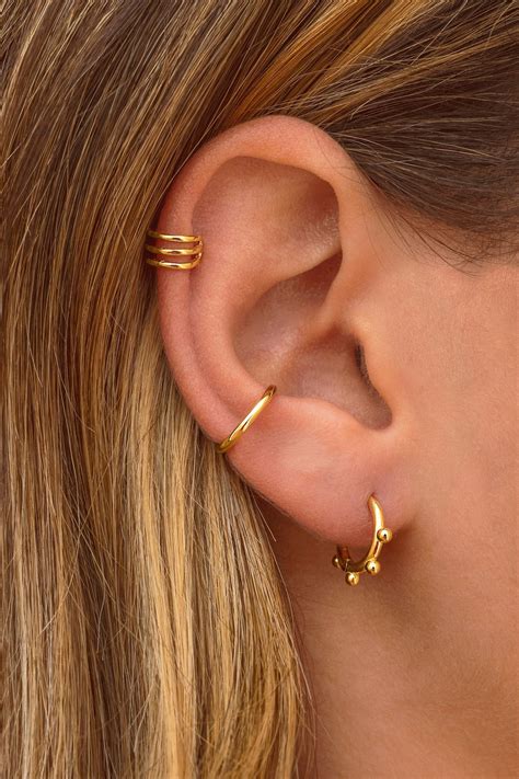 Minimalist Triple Band Ear Cuff Earrings - Etsy