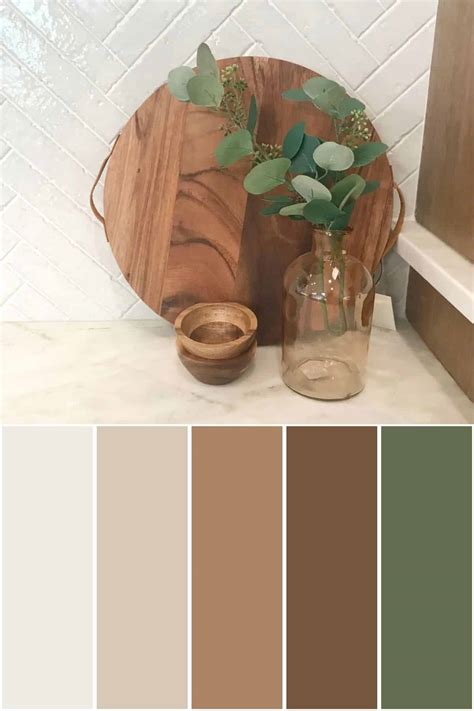 Calming Green Color Palette With Paint Color Matches