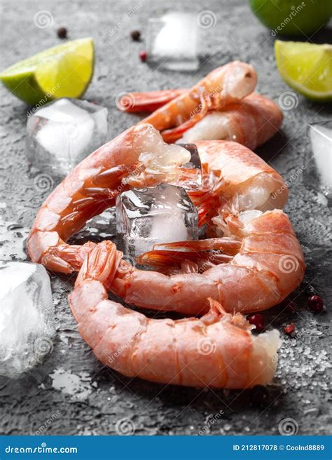 Red Argentine Shrimp. Fresh Argentine Shrimp in a Shell Stock Photo ...