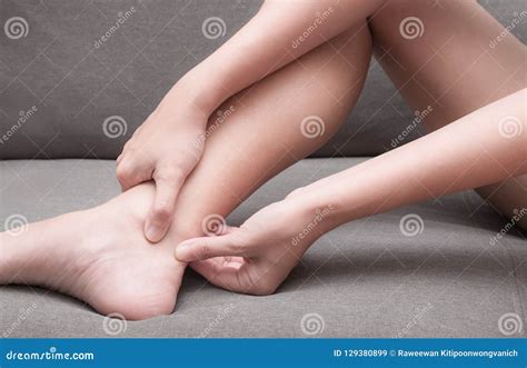 Achilles Tendinitis, Injury after Exercising and Running. Need To See Doctor for Treatment Stock ...