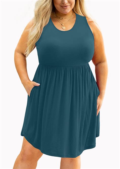 LYXSSBYX Summer Dresses for Women Plus Size Sleeveless Womens Summer ...