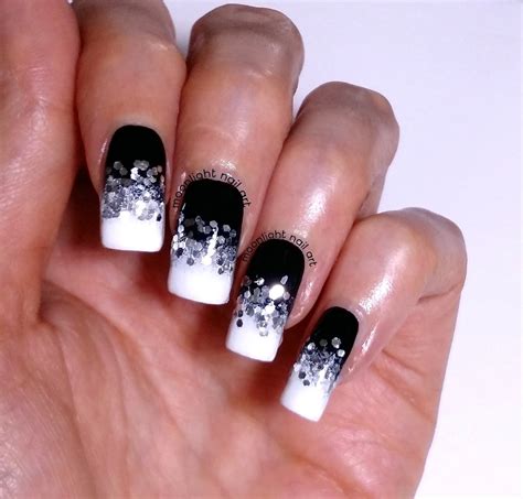 White Glitter Ombre Nails