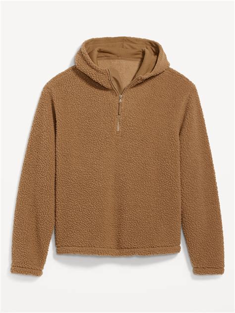 Oversized Sherpa Quarter-Zip Sweatshirt for Men | Old Navy