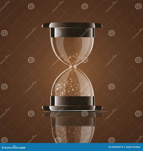 True Transparent Sand Hourglass Isolated On White Background. Simple ...