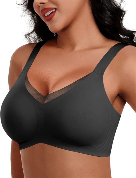 HORISUN Seamless Mesh Lace Bras for Women No Underwire Wireless Bras ...