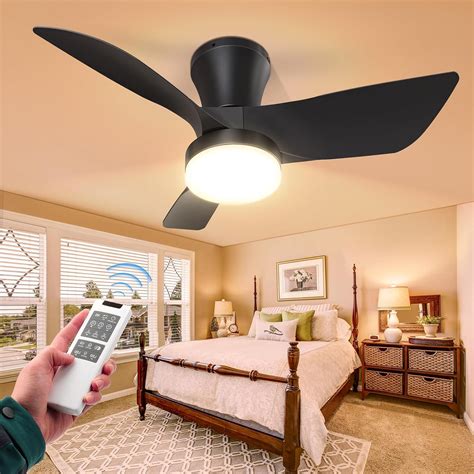 VOLISUN Low Profile Ceiling Fans with Lights, 30in Small Ceiling Fan ...