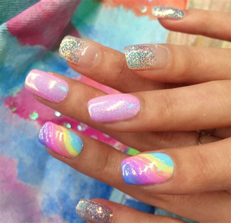Pastel Color Nails Rainbow at Angela Bates blog