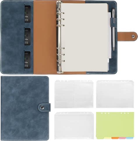 Skycase Leather A5 Ring Binder Notebook, 6 Ring A5 Binder with A5 ...
