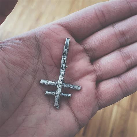 Hand Carved Oxidized Sterling Silver Inverted Lorraine Cross Pendant - Etsy