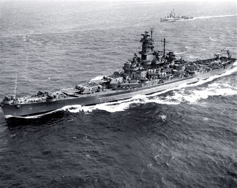 USS South Dakota (BB-57) operating off the U.S. east coast, 9 August ...