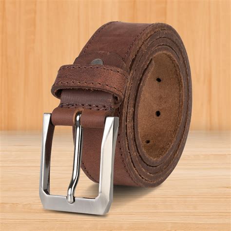 Leather Belts Mens Real New Genuine Buckle Trouser Sizes Brown Black ...