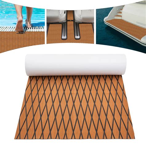 Fichiouy EVA Foam Boat Flooring Decking Sheet Faux Teak Marine Mat Self ...
