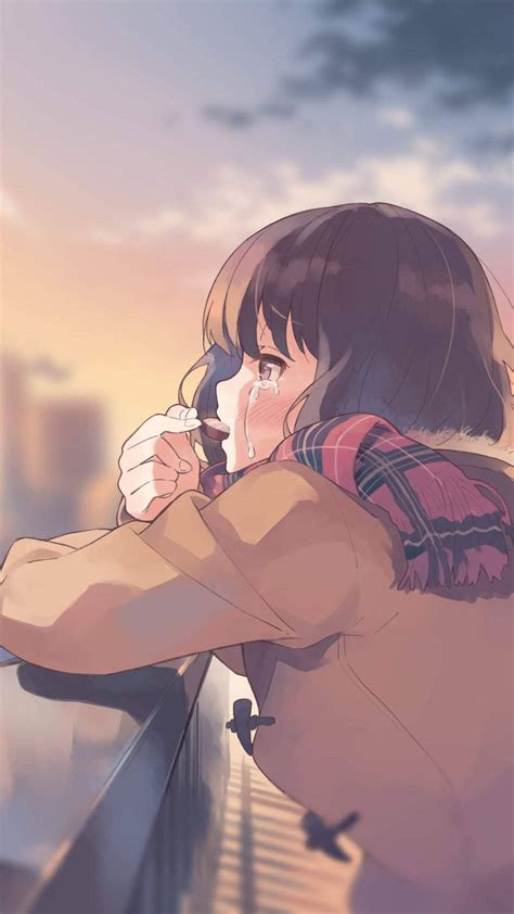 Download Cute Sad Anime Girl Wallpaper | Wallpapers.com
