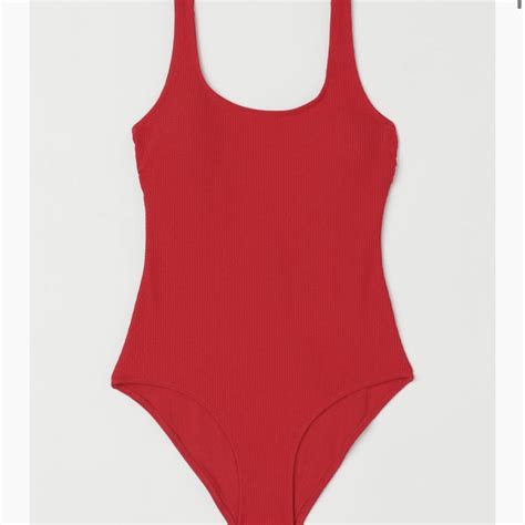 H&M Women's Red Swimsuit-one-piece | Depop