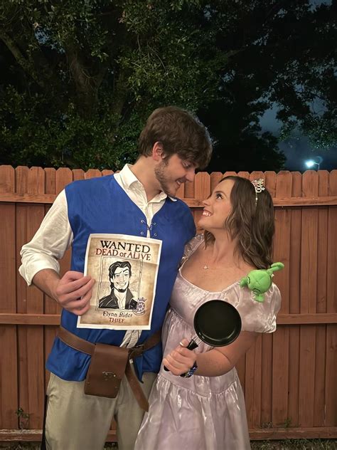 DIY Rapunzel and Flynn Rider Costume | Couples halloween outfits, Duo ...
