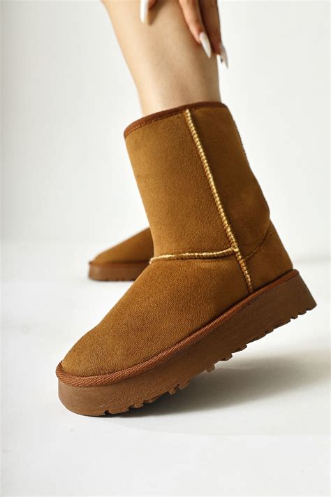 Limoya Lena-birgitta Taba Süet Içi Kürklü Çekme Kadın Bot, Kadın Bootie - Fiyatı, Yorumları