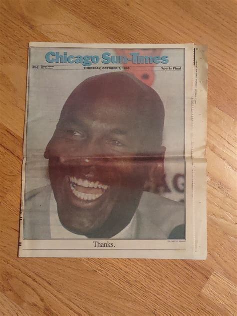 MICHAEL JORDAN CHICAGO BULLS SUN TIMES VINTAGE NEWSPAPER OCTOBER 1993 ...