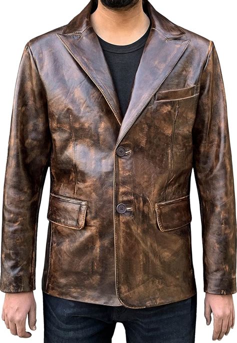 Leather Blazer for Men - Lambskin Leather Blazer - Mens Leather Sport ...