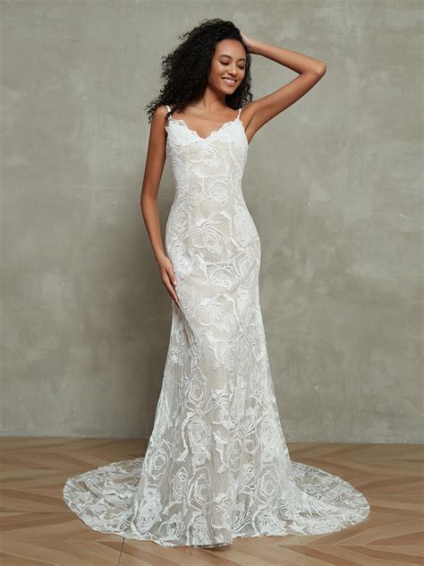 Spaghetti Straps Vintage Lace Mermaid Wedding Gowns As Picture | BABARONI