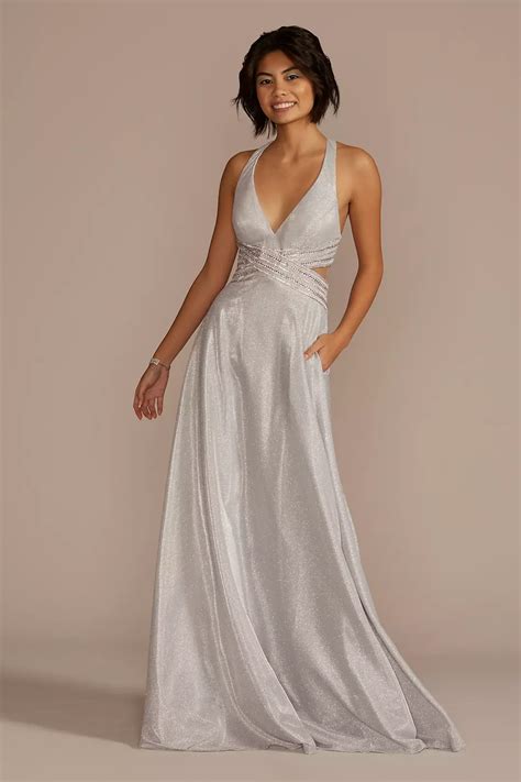 Metallic Glitter Knit Embellished A-Line | David's Bridal