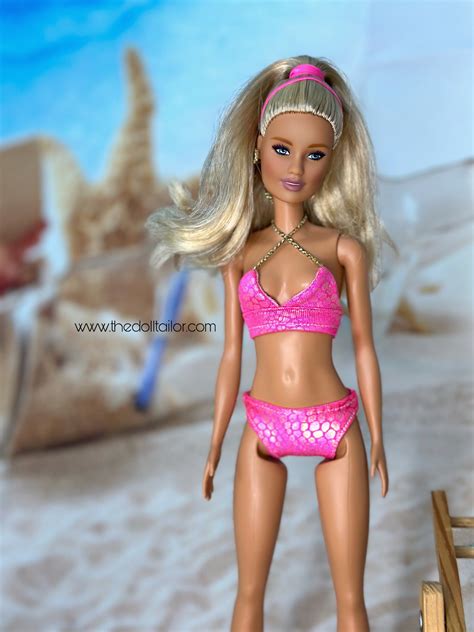 Pink bathing Suit for Barbie Doll pink bikini – The Doll Tailor