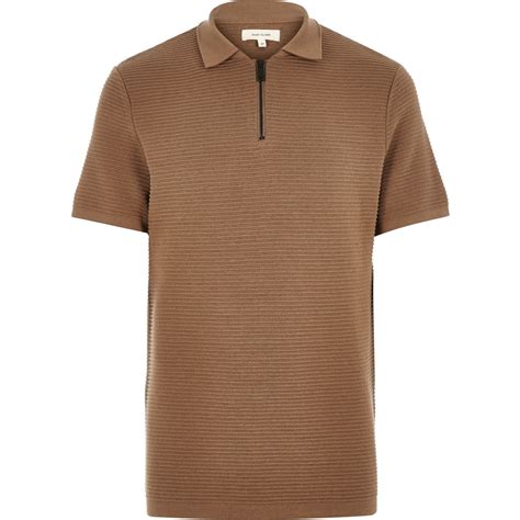 Mens Polo Shirt Brown at Jean Begaye blog