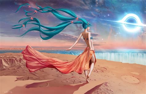 anime, Anime Girls, Hatsune Miku, Vocaloid, Bikini, Twintails, Beach ...