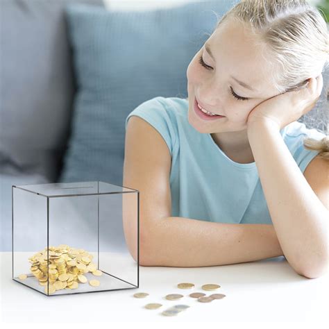 PATLOLLAV Clear Piggy Bank, Unopenable Piggy Bank Acrylic Piggy Bank ...