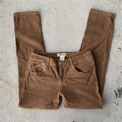 brown corduroy pants - skinny type fit - size 6 -... - Depop