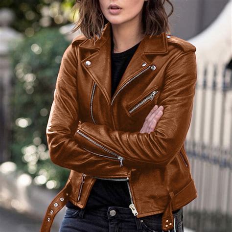 Light Brown Leather Jacket Women