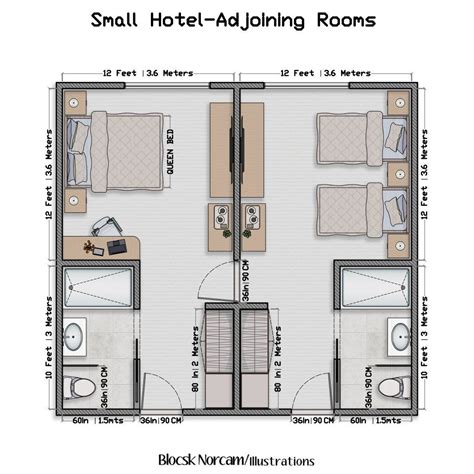 Hotel Room Design: Key Dimensions and Layout Strategies | Hotel room ...