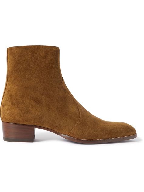 SAINT LAURENT - Wyatt Suede Chelsea Boots - Brown Saint Laurent