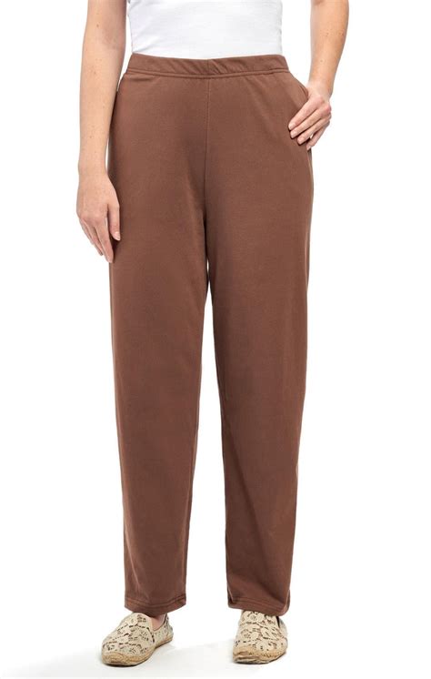 Turtle Bay New York Women's Knit Pull on Pants - Cotton Blend with Flat ...