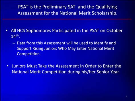 PPT - PSAT and National Merit Scholarship Update Mrs. Christie Finley ...