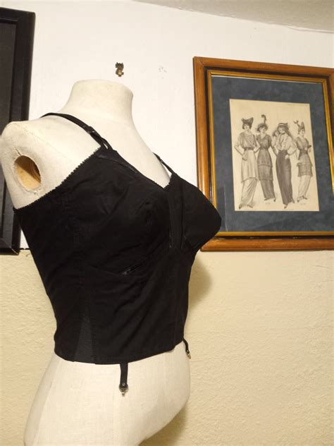 Vintage 1950s Bullet Bra Longline Corset Brassiere Se… - Gem