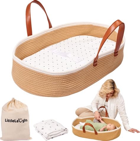 Amazon.com: Baby Wicker Moses Basket, Natural Look Baby Basket - Baby ...