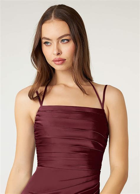 Cabernet Azazie Desi Stretch Satin Dress Bridesmaid Dresses | Azazie