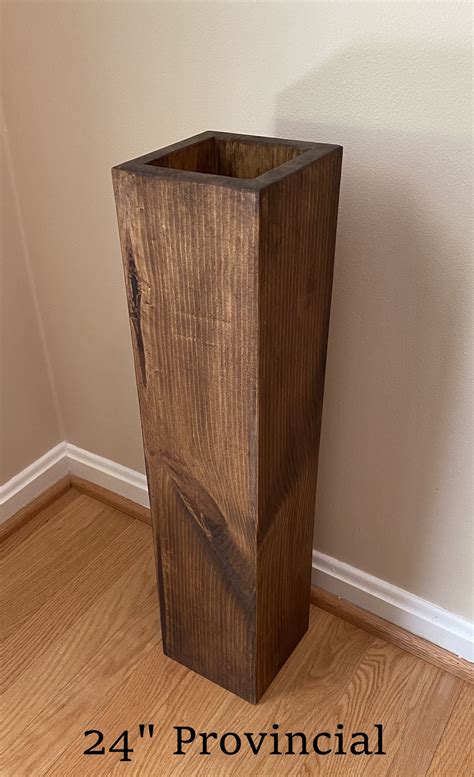 Wood Floor Vase Tall Wood Planter Box Rustic Floor Vase | Etsy