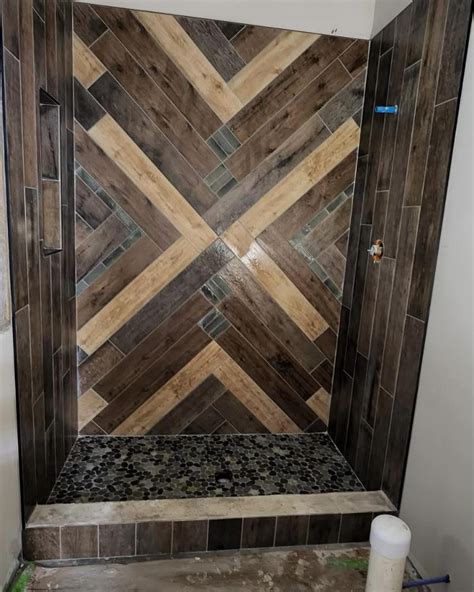 21 Beautiful Wood Tile Shower Ideas That Wow - Addicted To Organization
