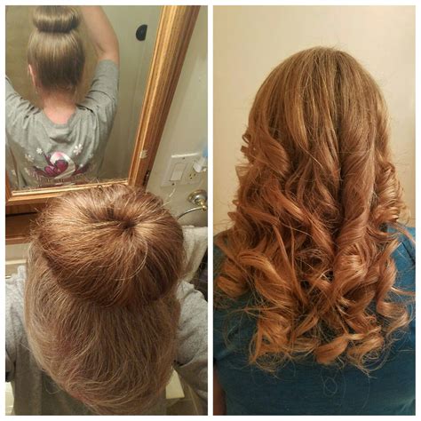 My sock bun curls with just a slight touch up.
