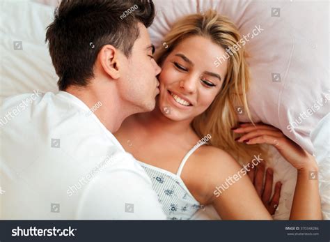 Happy Couple Bedroom Enjoying Sensual Foreplay Stock Photo 370348286 ...