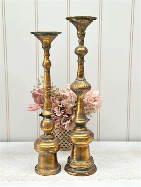 Vintage Antique Gold Candle Holders at David Meza blog