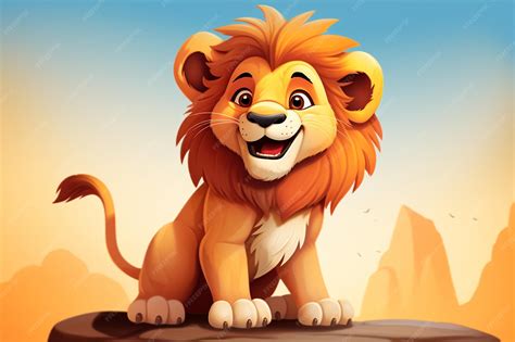 Premium AI Image | The Playful Adventures of an Animated Lion