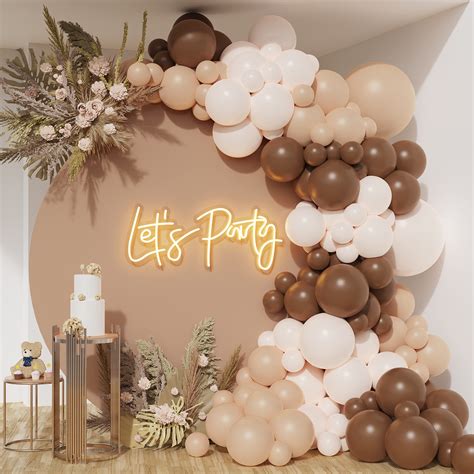 Buy Brown Balloons Garland Arch Kit Double-Stuffed Nude Balloons Tan Coffee Brown Blush Neutral ...