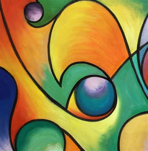 Abstract acrylic art on canvas, contemporary art movements L515 ...