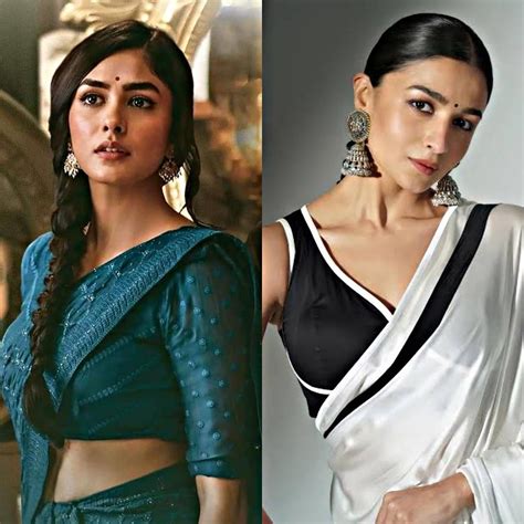Mrunal Thakur Vs Alia Bhatt... Whom will you choose in saree? : r ...