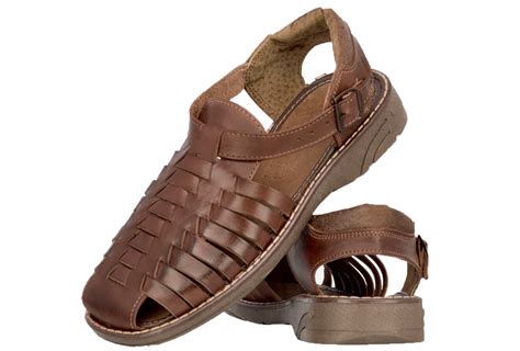 Men's Traditional Hand Woven Mexican Huaraches Genuine Leather Brown ...
